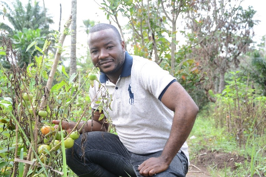 Martin Kolié en train de contempler son champ