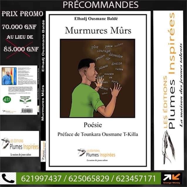 L'affiche promo du livre "Murmures Mûrs" d'Elhadj Ousmane Baldé