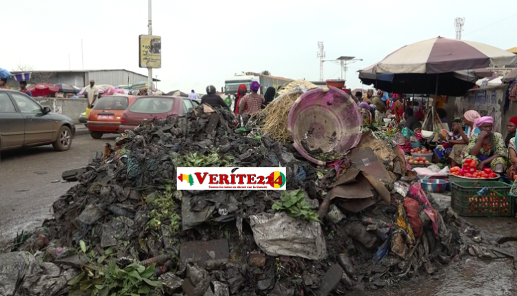 Des tas d'ordures dans un quartier de Conakry