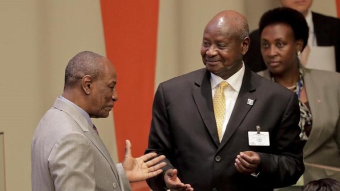 Alpha Condé et Yoweri Museveni, Président de l'Ouganda
