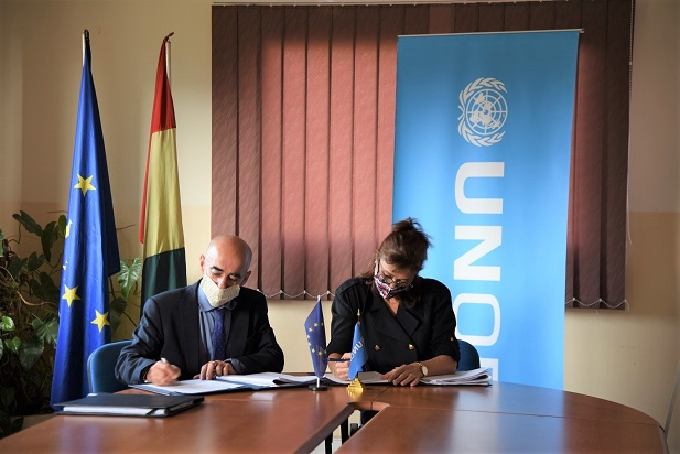 Signature entre la Délégation de l’Union européenne et le Bureau des Nations Unies pour les services d'appui aux projets (UNOPS)