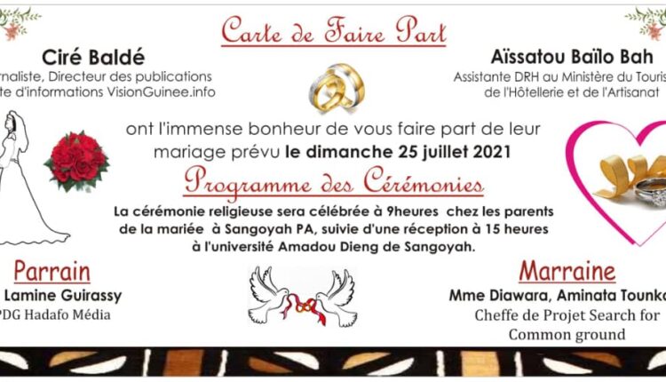 Mariage Ciré Baldé avec Aïssatou Baïlo Bah