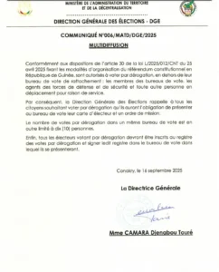 Communiqué DGE pour voter