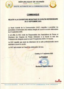 Communiqué Election