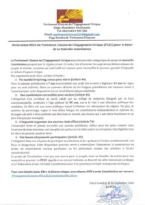 Communiqué du parlement citoyen