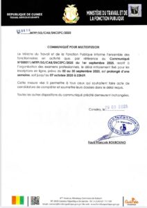 Communiqué du l’unisse la Fonction Publique 