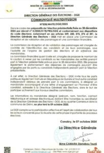 Déclaration de la DGE