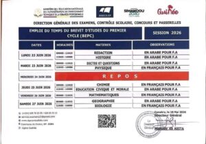 Calendrier examen2