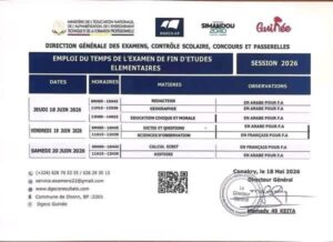 Calendrier examen3